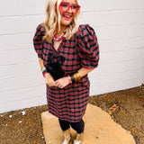 Oddi Holidays in the City Dress Tartan Plaid
