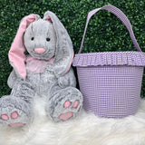 Easter Basket: Purple Gingham with Ruffle