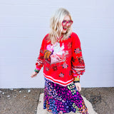 Queen of Sparkles Vintage Poinsettia Santa