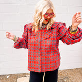 Oddi Plaid Seasons Top-Red