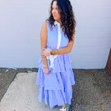 Entro Blue Collared Stripes Dress