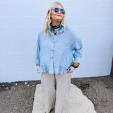 Oddi Blue Striped Button-Up