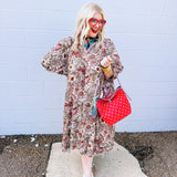 Oddi Beige Floral Maxi Dress