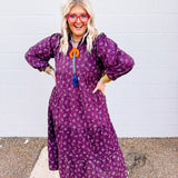 Briar Rose Plum Floral Midi Dress