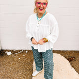 Oddi White Henley Blouse