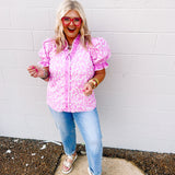 Entro Flirty Floral Pink Top