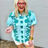 Ocean Trellis Blouse