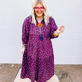 Briar Rose Plum Floral Midi Dress