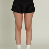 Gold Hinge Pleated Skort in Black