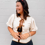 Oddi Ecru Suede Top