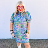 Entro Blue Fields of Wildflowers Dress (+)