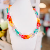 Colorful Oversized Paper Clip Necklace