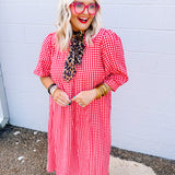 Sweetheart Gingham Midi Dress (S-2X)