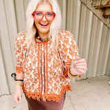 Round Top Lace Floral Top