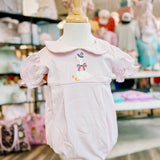 Girls Short Sleeve Pink Cotton Bubble