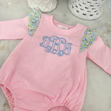 Hampton James: Pink Angel Sleeve Floral Bubble (Monogram Included)