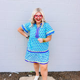 Jodifl Spring Boho Aqua Floral Dress