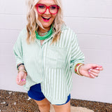 Umgee Sage Stripes Top (S-2X)