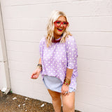 Spotted on You Top (Lilac/Cream)