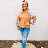 Daisy + Camel Stripped Top