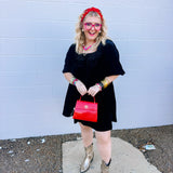 Oddi Velvet Time Black Mini Dress