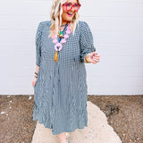 Sweetheart Gingham Midi Dress in Black