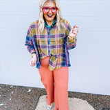 Meet Me in October Colorful Plaid Top
