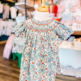 LULU BEBE: Blue Flower Smocked Dress