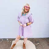 Oddi Shirt Dress in Lavender Combo