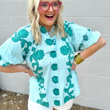 Ocean Trellis Blouse