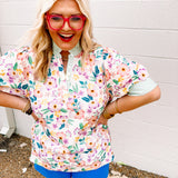 Umgee Sweet Temptations Floral Striped Top (S-2X)