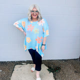 Stepping into Spring Top in Blue