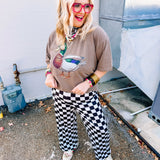 Birdie Black & White Checkered Pants