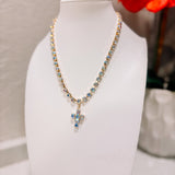 Sienna White Crystal Cross Necklace