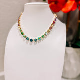 Plano Pastel Fall Multicolor Swarovski Crystal Necklace