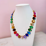 Gold Digger: Teardrop Multicolor Crystal Necklace