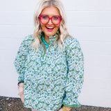 Autumn Meadow Olive Floral Top