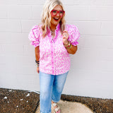 Entro Flirty Floral Pink Top