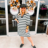 Oddi Black Striped Dress