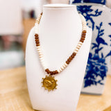 Hart Designs Brown and White Small Beaded Duck Coin Necklace