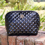 Caroline Hill Capri Large Pouch Black Patent