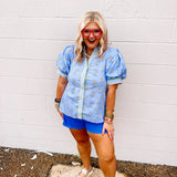 Entro Blue Bouquet Top