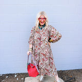 Oddi Beige Floral Maxi Dress