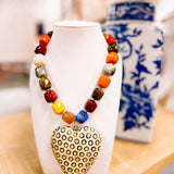 Hart Designs: Chunky Multicolor Dots Heart Necklace