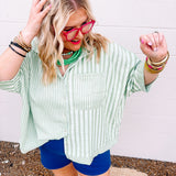 Umgee Sage Stripes Top (S-2X)