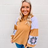 Daisy + Camel Stripped Top