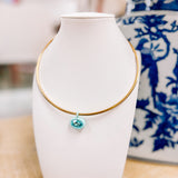 Hart Designs Mara Gold Choker with Teal Charm