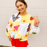 Queen of Sparkle Checkered Summer Icons Crew