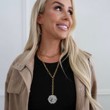 TWO TONED WRAP AROUND COIN NECKLACE