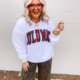 LULU MAC Christmas White Christmas Plaid Crew